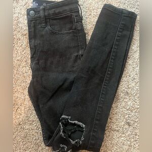 Hollister Black Skinny Distressed Jeans